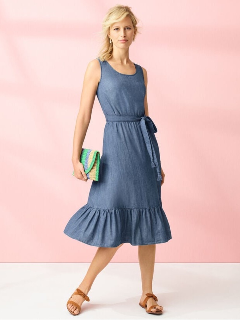 Talbots Stripe Straw Clutch - Multi Stripe